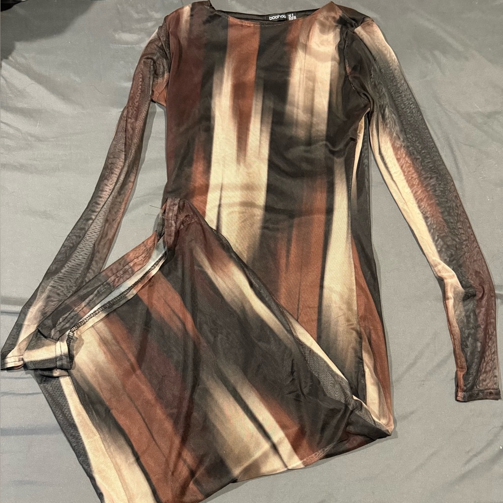 Elegant Multicolor Striped Dress